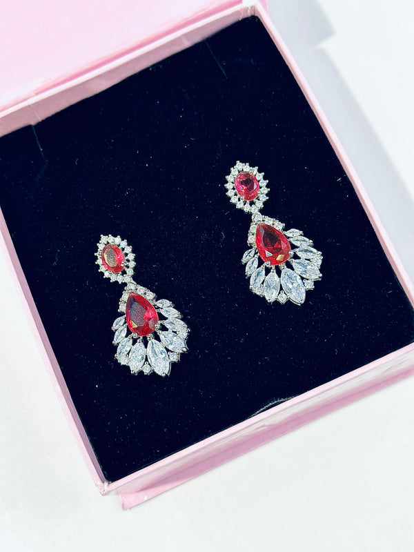 Chloe Earrings ( Ruby )