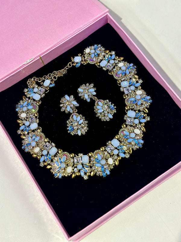Amber Choker Set ( BLUE )