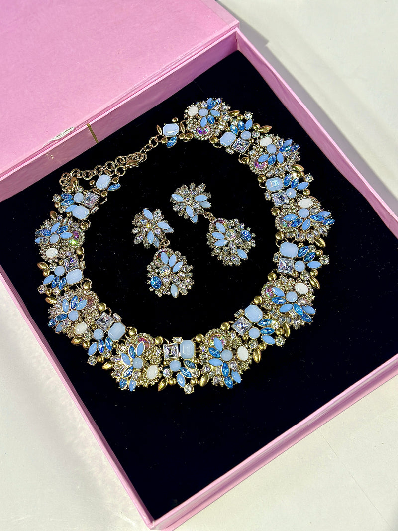 Amber Choker Set ( BLUE )