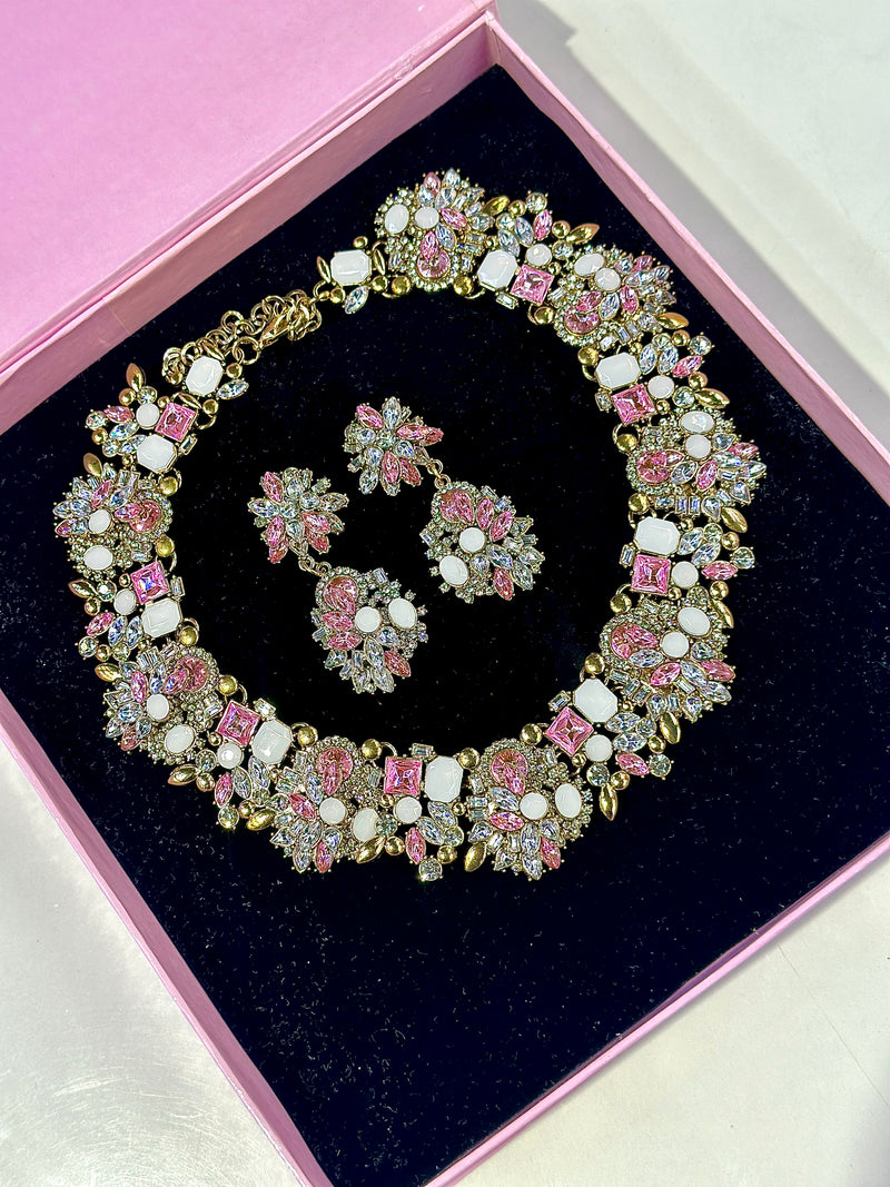 Amber Choker Set ( BABY PINK )