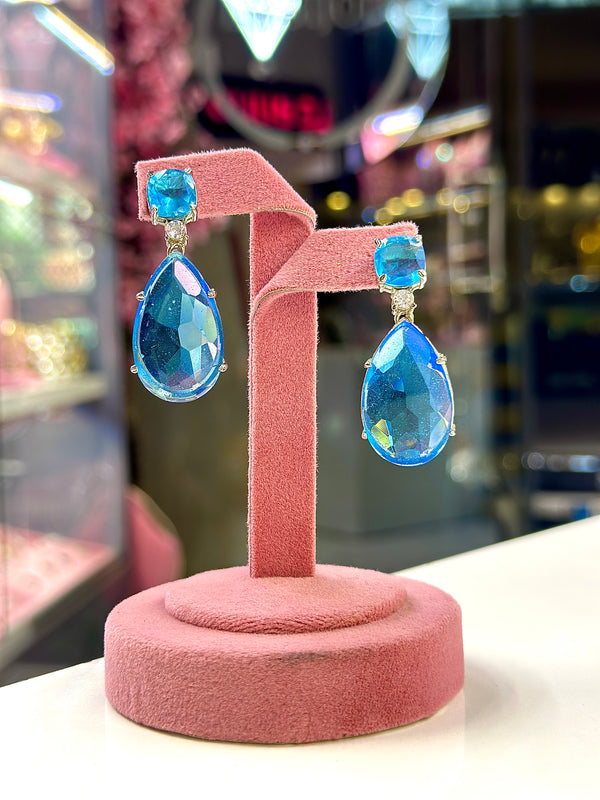 fiona earrings ( crystal blue )