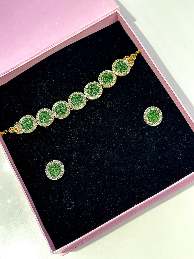 Sania Choker Set ( Green )