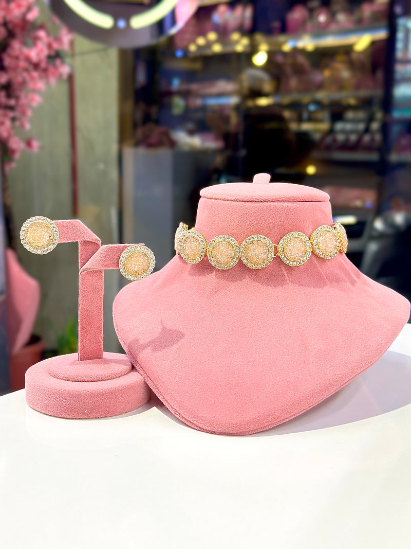 Sania choker Set ( peach )