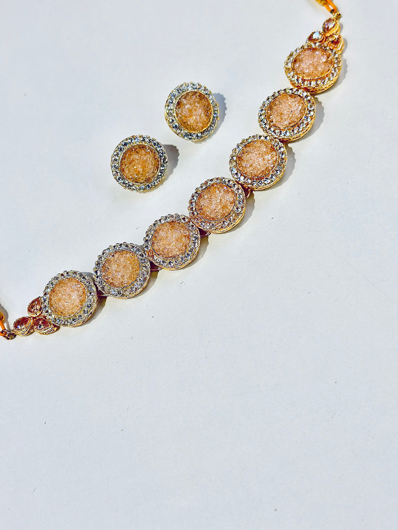 Sania choker Set ( peach )