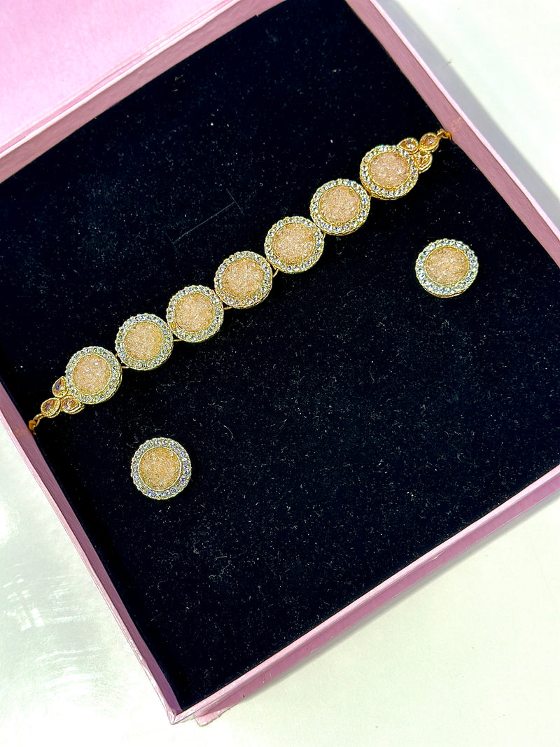 Sania choker Set ( peach )