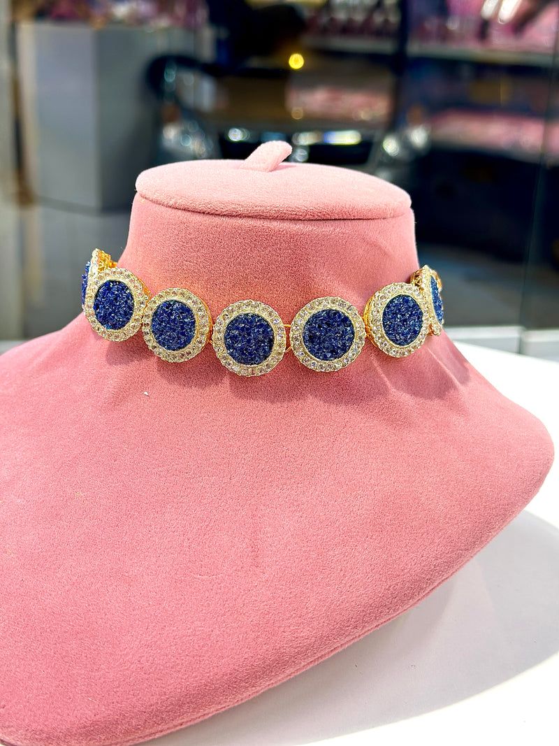 Sania Choker Set ( Blue )