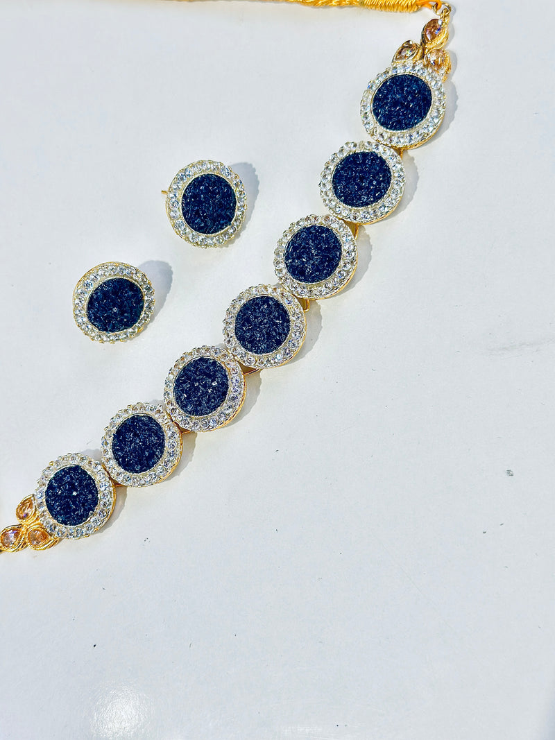 Sania Choker Set ( Blue )