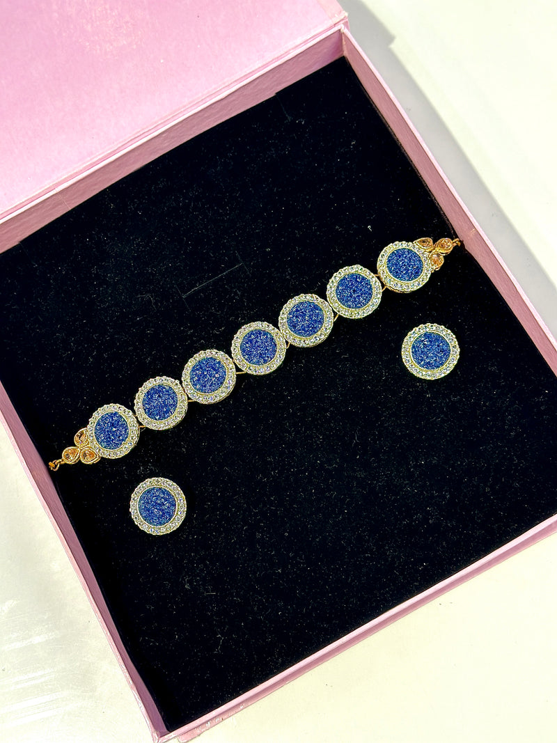 Sania Choker Set ( Blue )