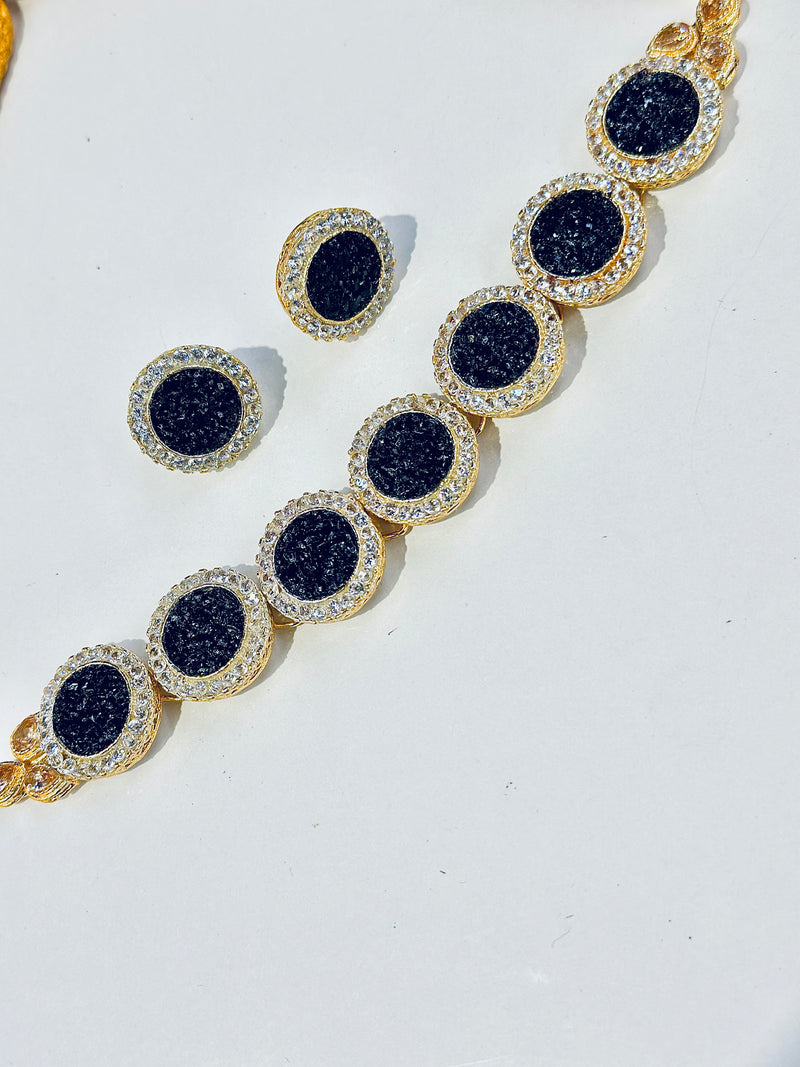 Sania Choker Set ( Black )