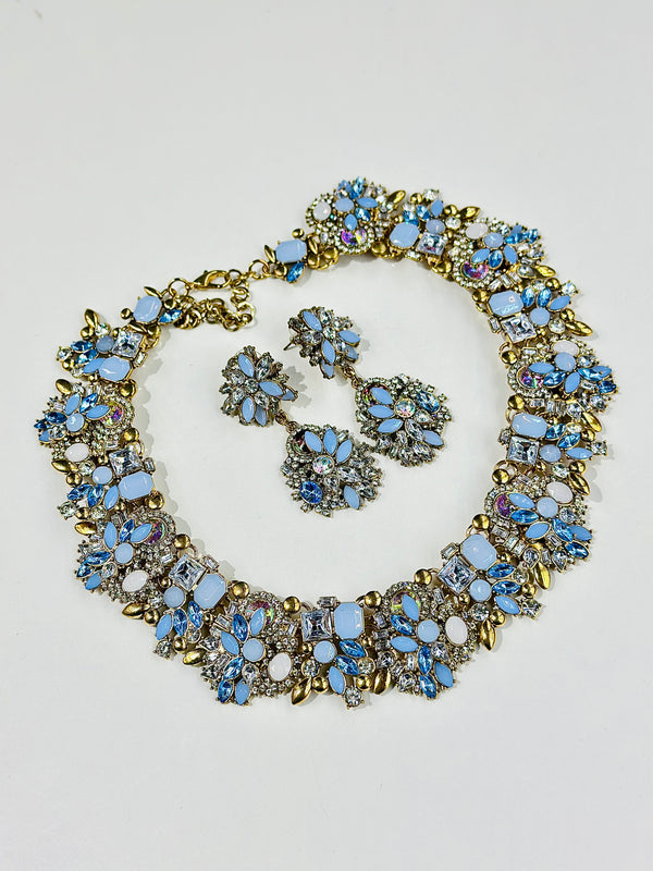 Amber Choker Set ( BLUE )