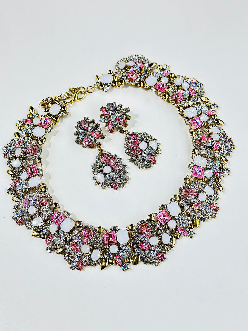 Amber Choker Set ( BABY PINK )