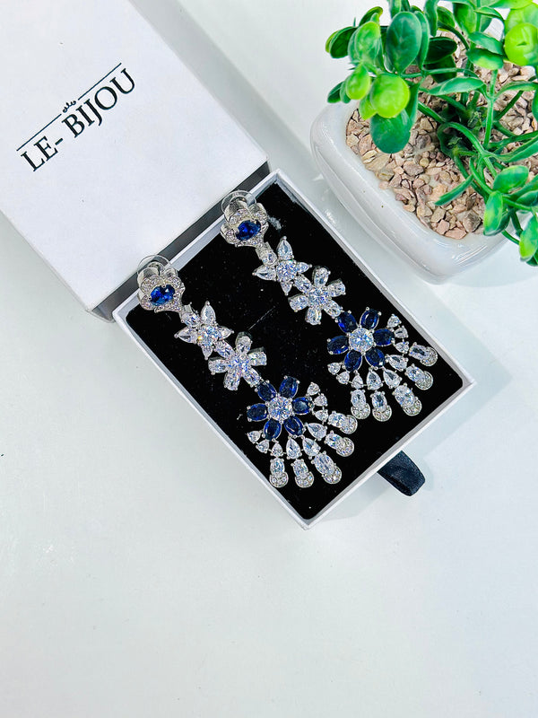 Sanya Earrings ( sapphire )