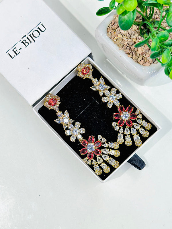 Sanya Earrings ( Ruby )