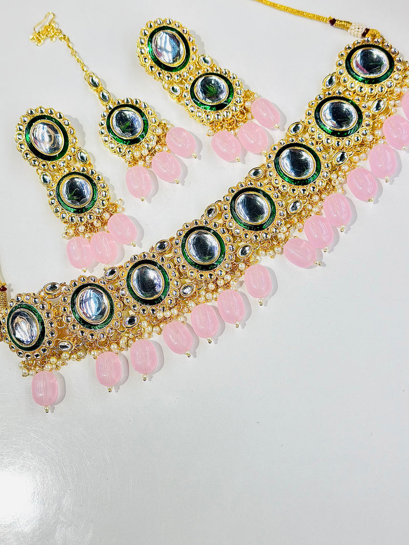 Neha Choker Set (Pink)