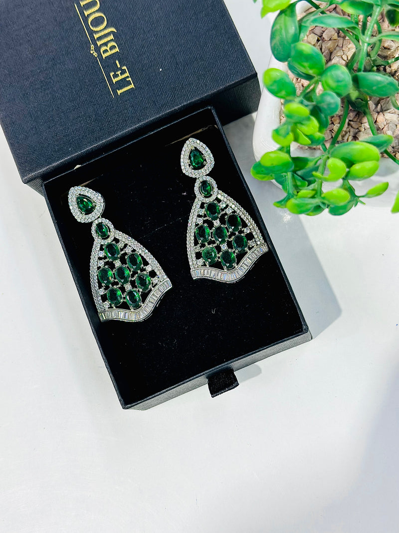 Marta Earrings ( Emerald )