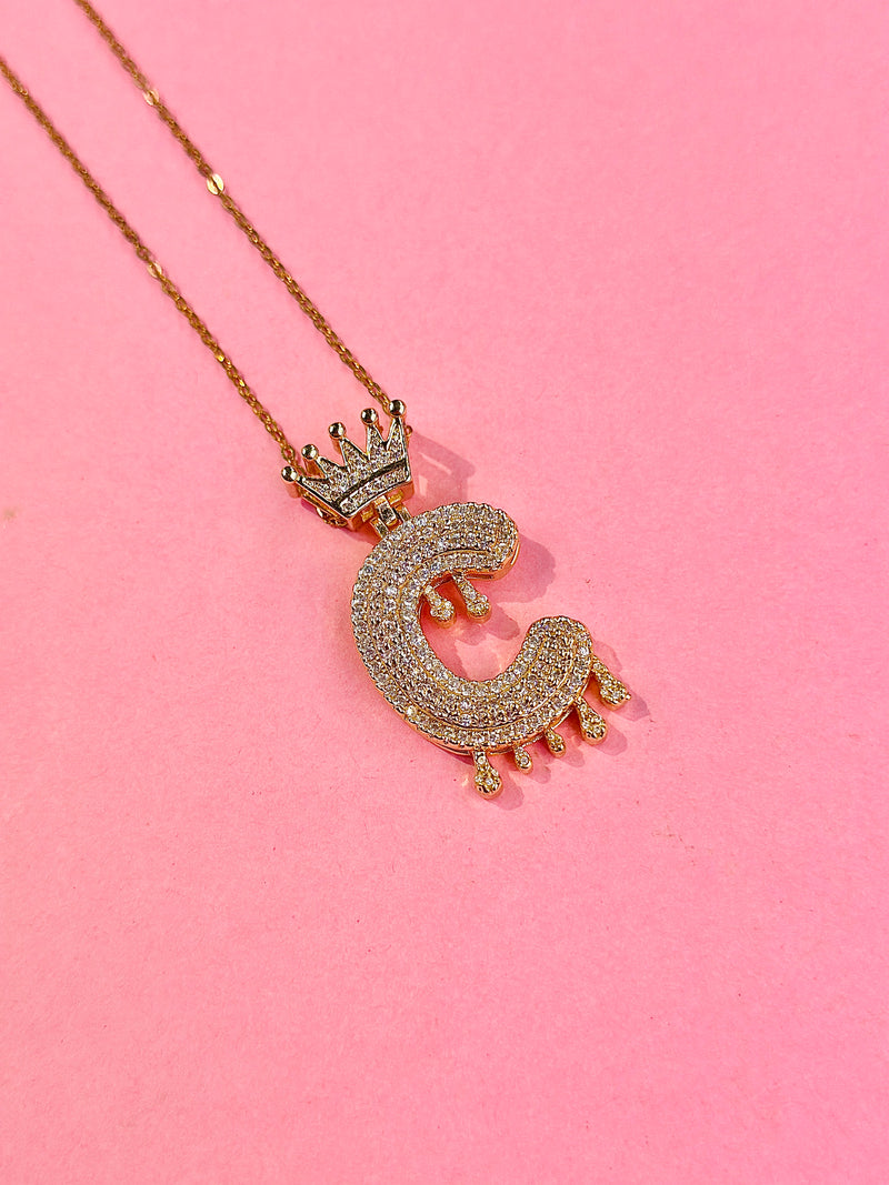 iced alphabet pendants