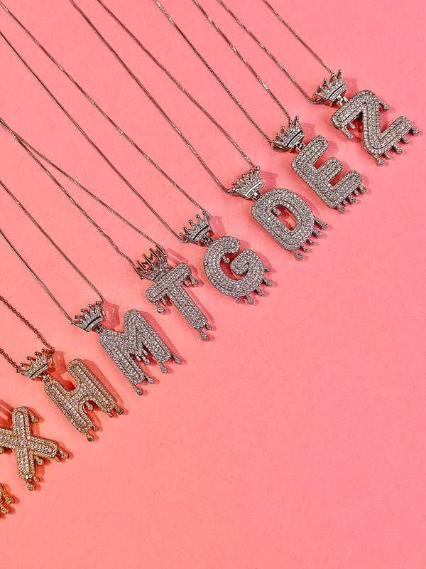 iced alphabet pendants