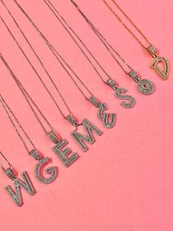 cz alphabet pendants
