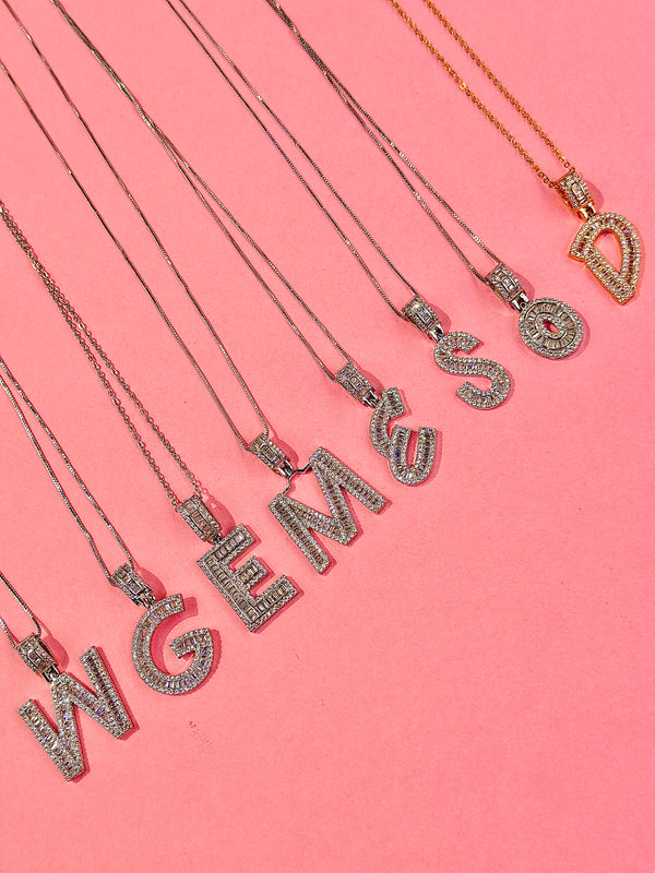 cz alphabet pendants