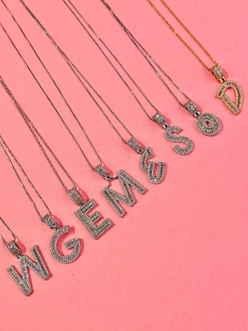 cz alphabet pendants