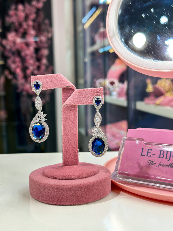 frances earrings ( sapphire )