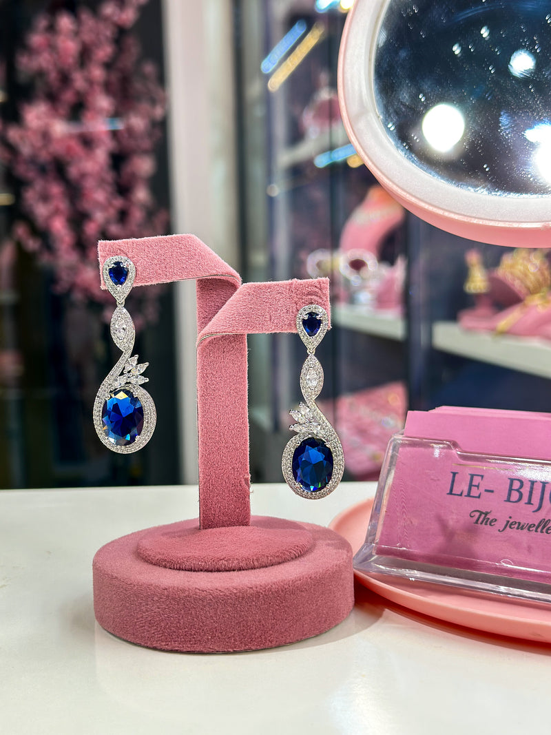 frances earrings ( sapphire )